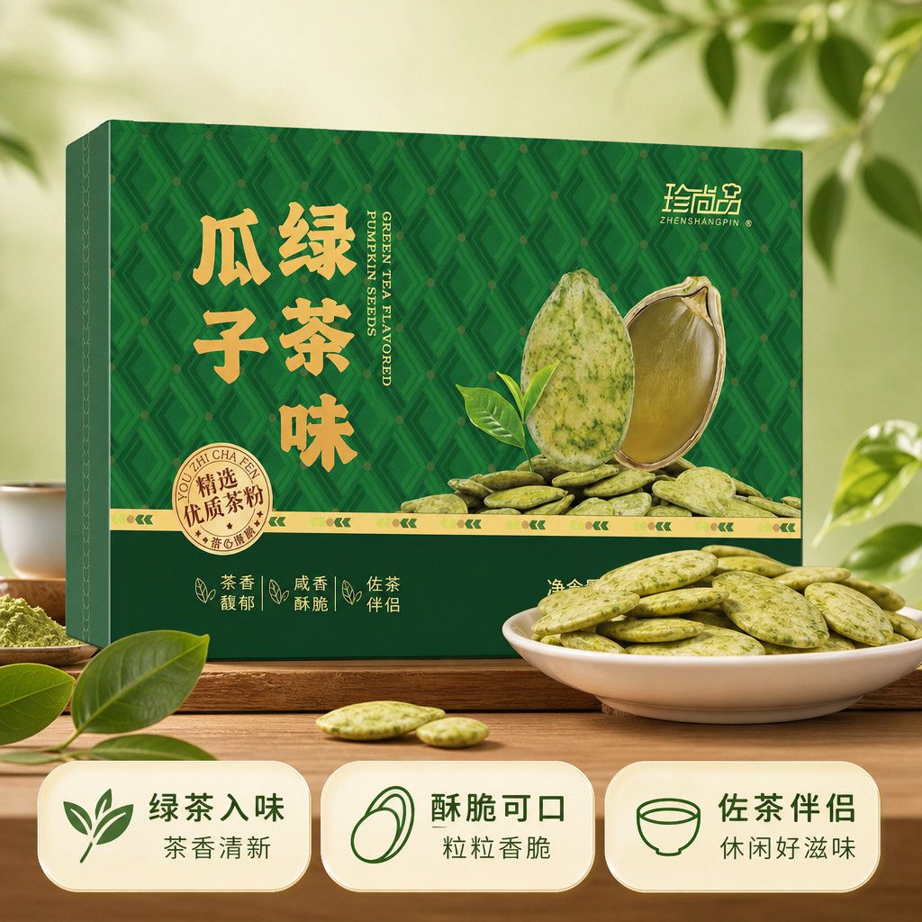 华祥苑绿茶味瓜子仁佐茶独立包装