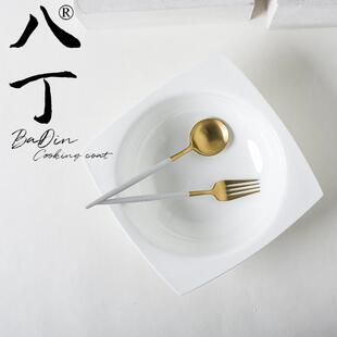 北欧简约风纯白骨瓷9.5英寸天元大汤碗大号炒菜深盘排骨冬瓜汤盆