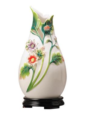 致陶高档艺瓷精琅瓶工客品瓷器件厅酒柜摆家花居04324装珐饰品术
