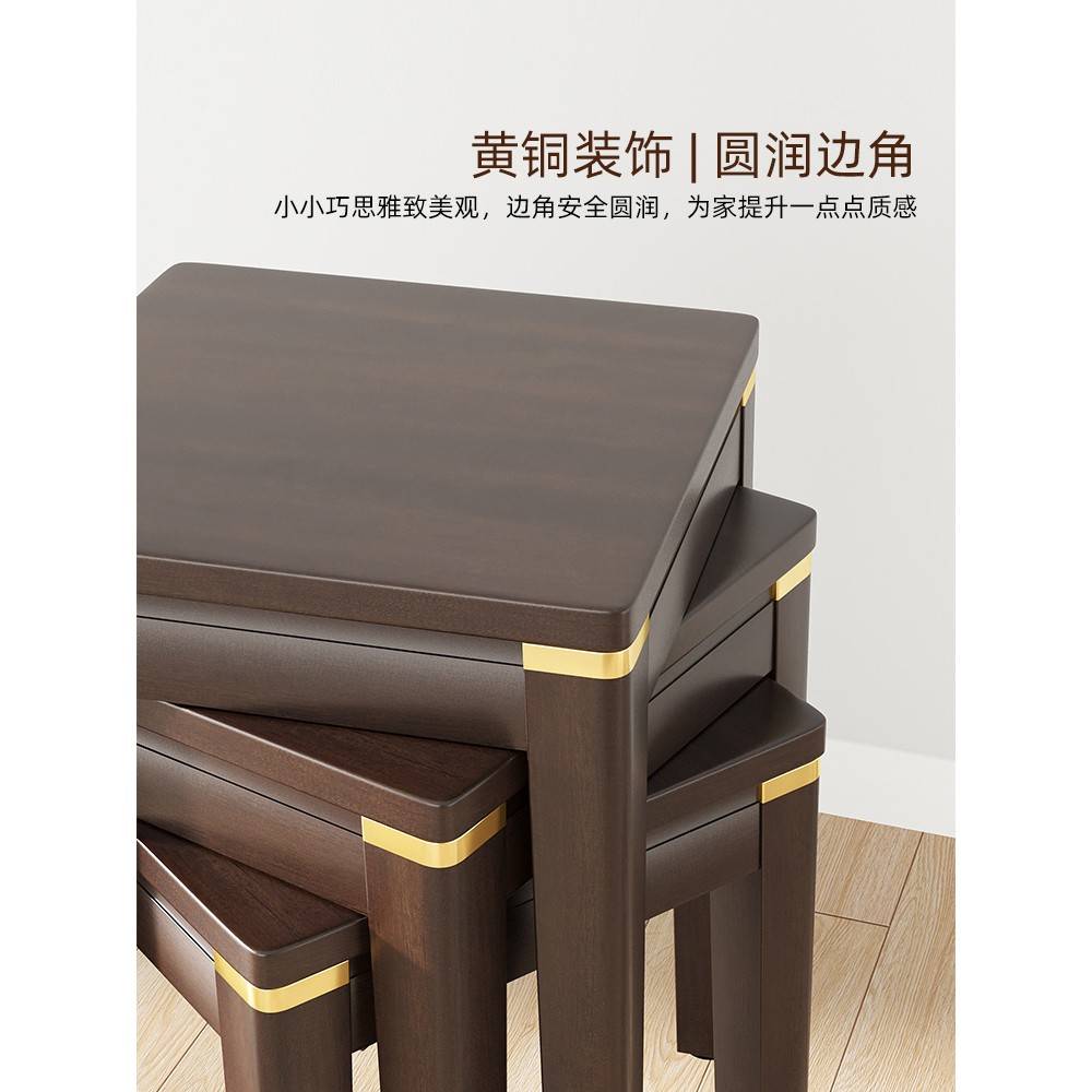 客实凳简子凳可叠放厅凳木子小椅新式凳木家中用方99652子凳子约