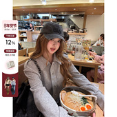 冈山焙茶 你 鱼 韩系微胖mm酷松弛简约clean正肩加绒卫衣短外套