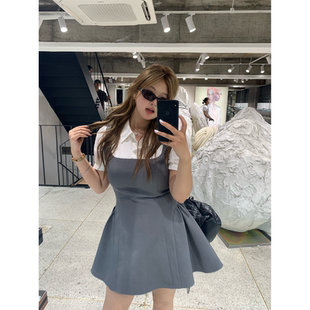你 院风减龄连衣裙女夏韩系微胖mm收腰假两件裙子 鱼 初访六本木