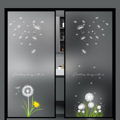 玻璃贴纸装饰画透光不透明浴室卫生间防窥视厕所防走光推拉门贴膜