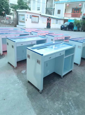 银川宁夏办案区询问桌铁凳集成看管台多功能信息采集桌防撞软包柜
