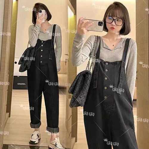 外穿孕妇大码宽松时尚春秋背带裤