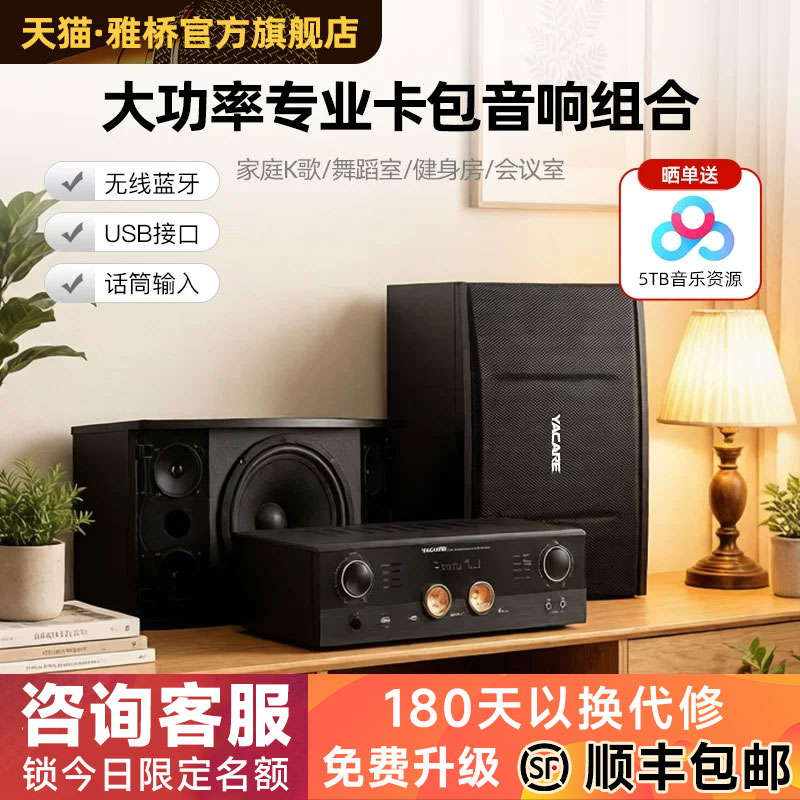 雅桥专业KTV卡包音箱组合家庭K歌舞蹈室瑜伽音乐健身房用音响设备