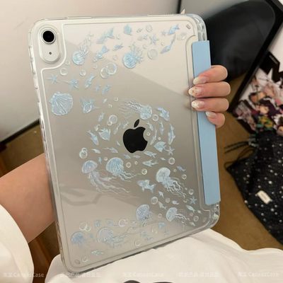 亚克力磁吸带笔槽iPad壳可竖屏
