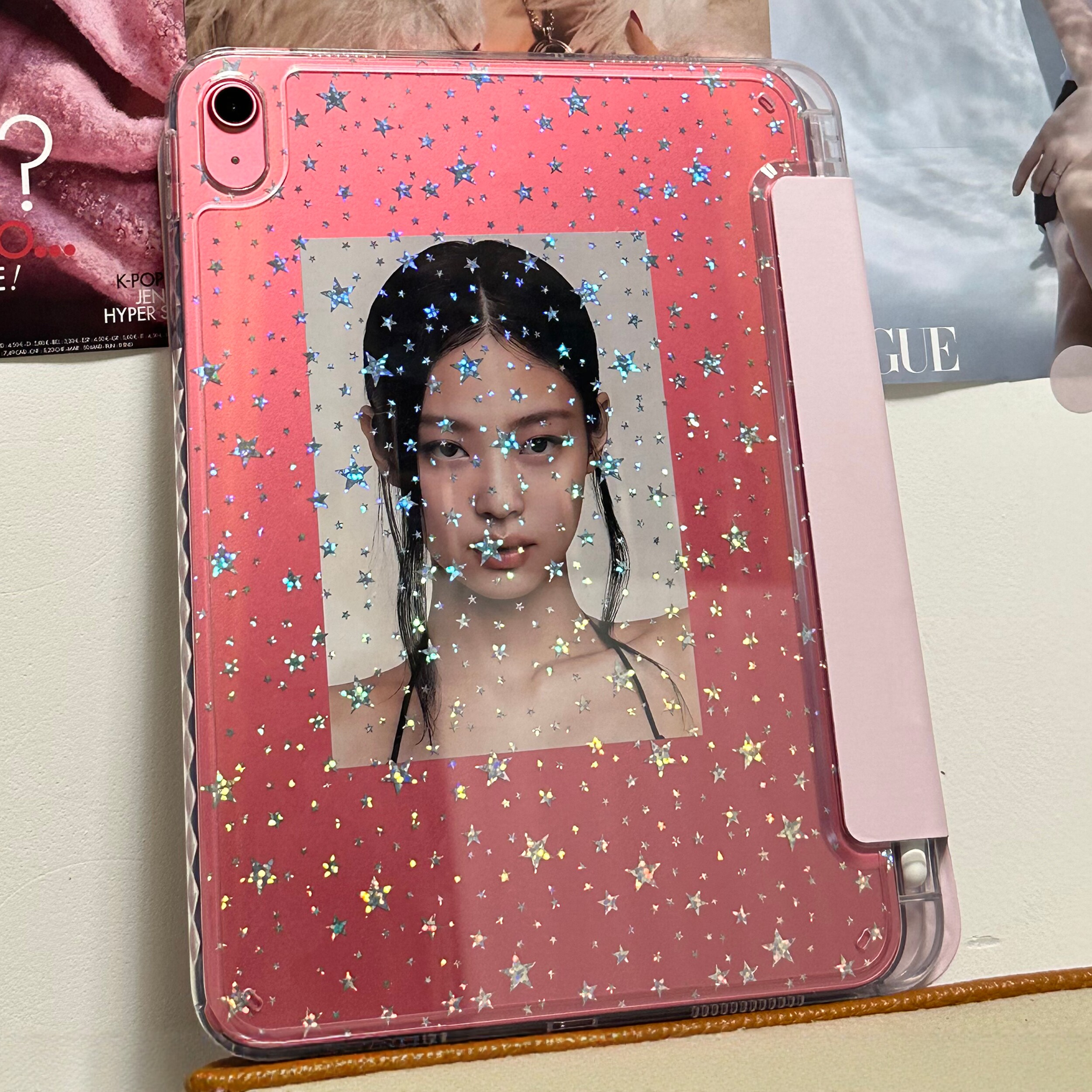CanvasCase「珍妮呀~辣妹粉」ipad y＋3折平板亚克力pro11/a16保护壳平板10代/9.7/10.2寸air10.9翻盖/带笔槽