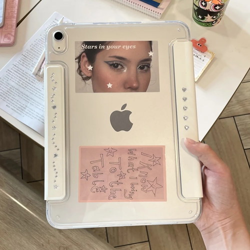 内置笔袋防弯晶透iPad保护壳