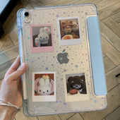 卡通星星米菲兔Y 3折适用ipad11保护壳ipadair7新款 ipad10代带笔槽air6防摔air2025苹果平板保护套pro女mini7