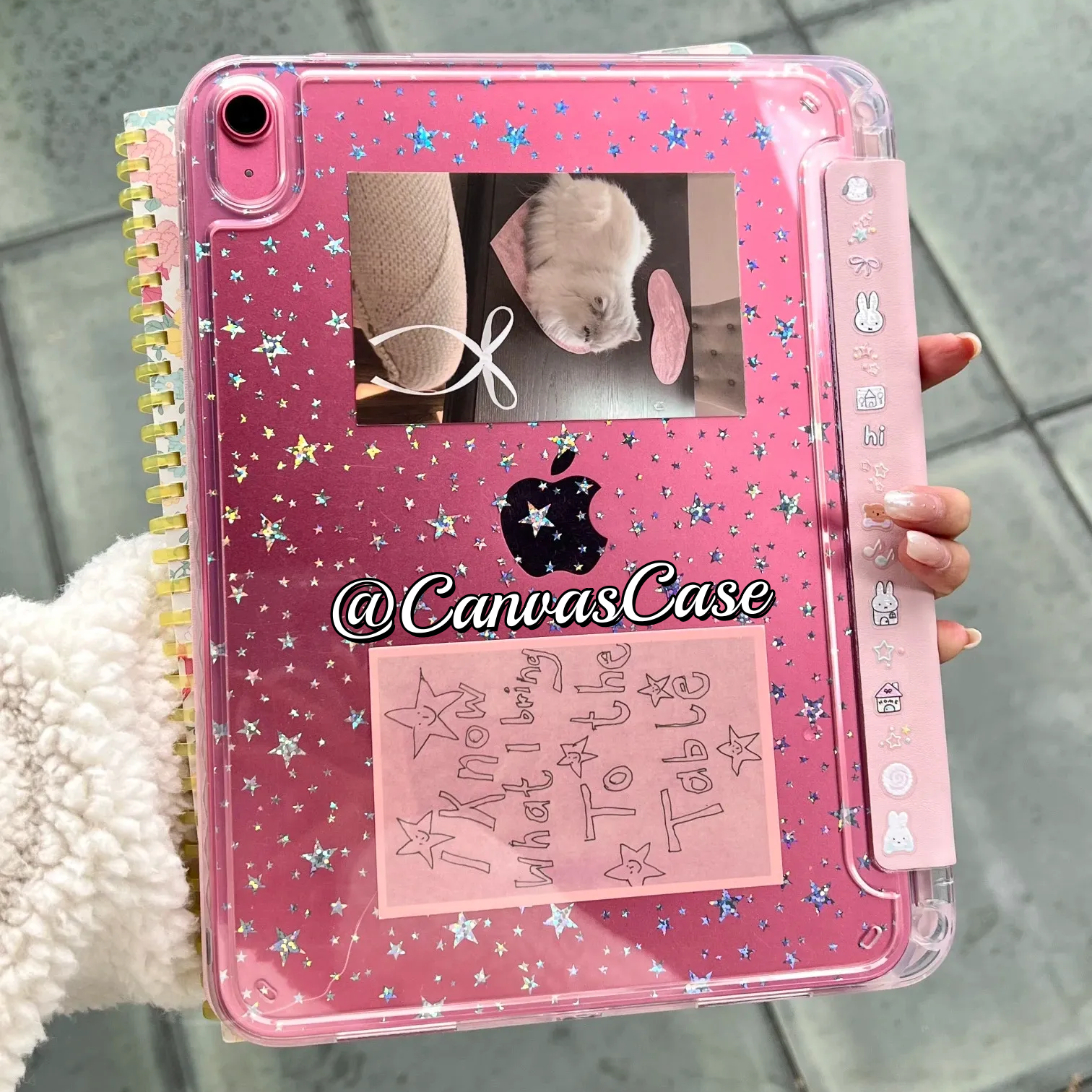 CanvasCase~星星贴纸米菲兔～粉色韩系ipad pro11/2025平板保护套a16/11代/air10.9寸y＋3折翻盖亚克力10.2寸,3C数码配件,平板电脑保护套/壳,淘宝优惠券,粉丝福利购,淘宝优惠卷