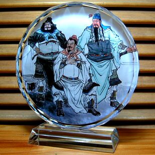 三国刘关张收藏品摆设纪念品关公礼物摆件张飞刘玄德礼品水晶模型