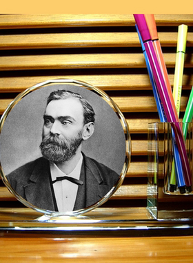 诺贝尔摆设纪念品礼物礼品装饰品工艺品科学家收藏品水晶笔筒摆件