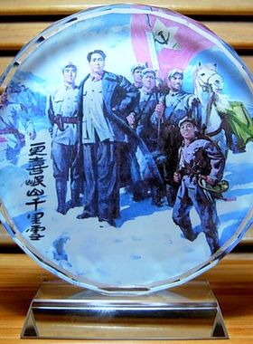 红军爬雪山摆设纪念品礼物长征收藏品人偶模型工艺品周边水晶摆件