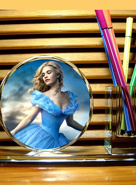 灰姑娘摆设纪念品爱情礼物Cinderella收藏品周边礼品水晶笔筒摆件