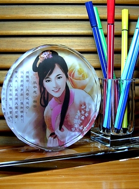 史湘云摆设纪念品礼物红楼梦礼品工艺品金陵十二钗水晶笔筒摆件