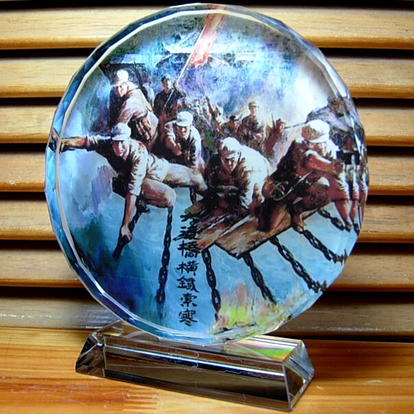 飞夺泸定桥摆设纪念品礼物装饰品人偶模型红军长征工艺品水晶摆件