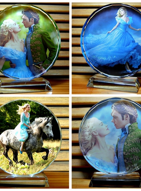 灰姑娘爱情人偶纪念品水晶摆件