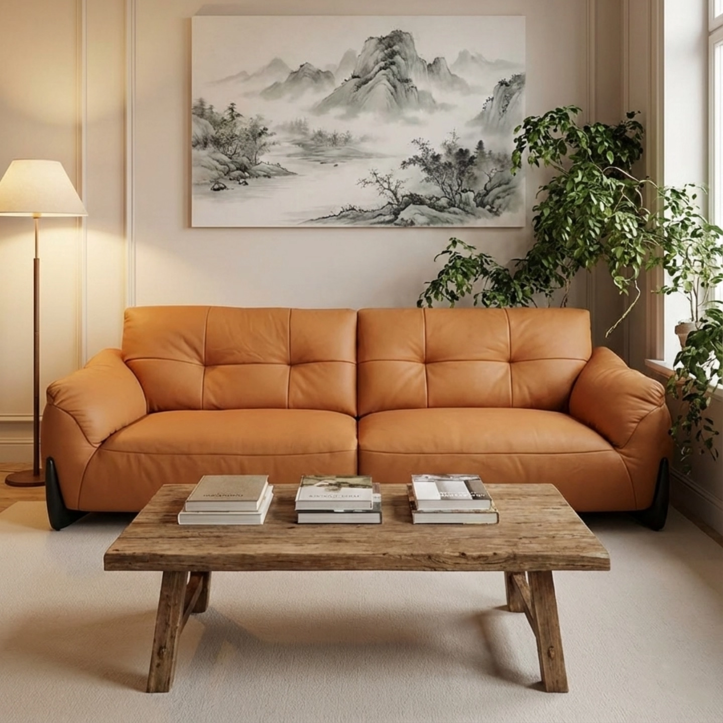 鼎德喜1159意式极简头层牛皮沙发现代简约客厅中古风白蜡木脚沙发,住宅家具,皮艺沙发,淘宝优惠券,粉丝福利购,淘宝优惠卷