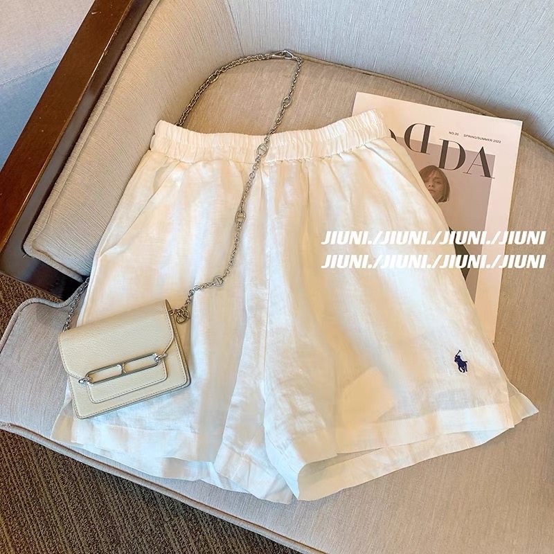 休闲棉麻短裤女夏季薄款设计感高腰宽松显瘦阔腿裙裤直筒运动短裤