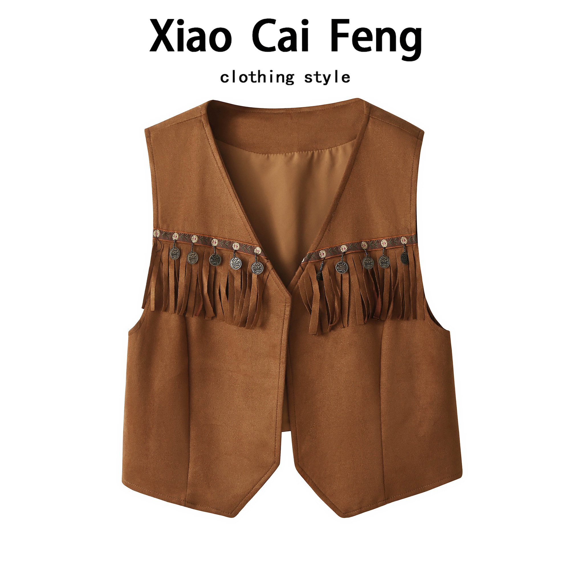 波西米亚民族风流苏马甲外套女秋季复古麂皮绒无袖坎肩短款背心潮,女装/女士精品,马夹,淘宝优惠券,粉丝福利购,淘宝优惠卷