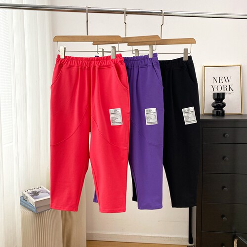 商场撤柜尾货休闲运动裤卫裤女夏季松紧腰宽松大码垮裤七分哈伦裤