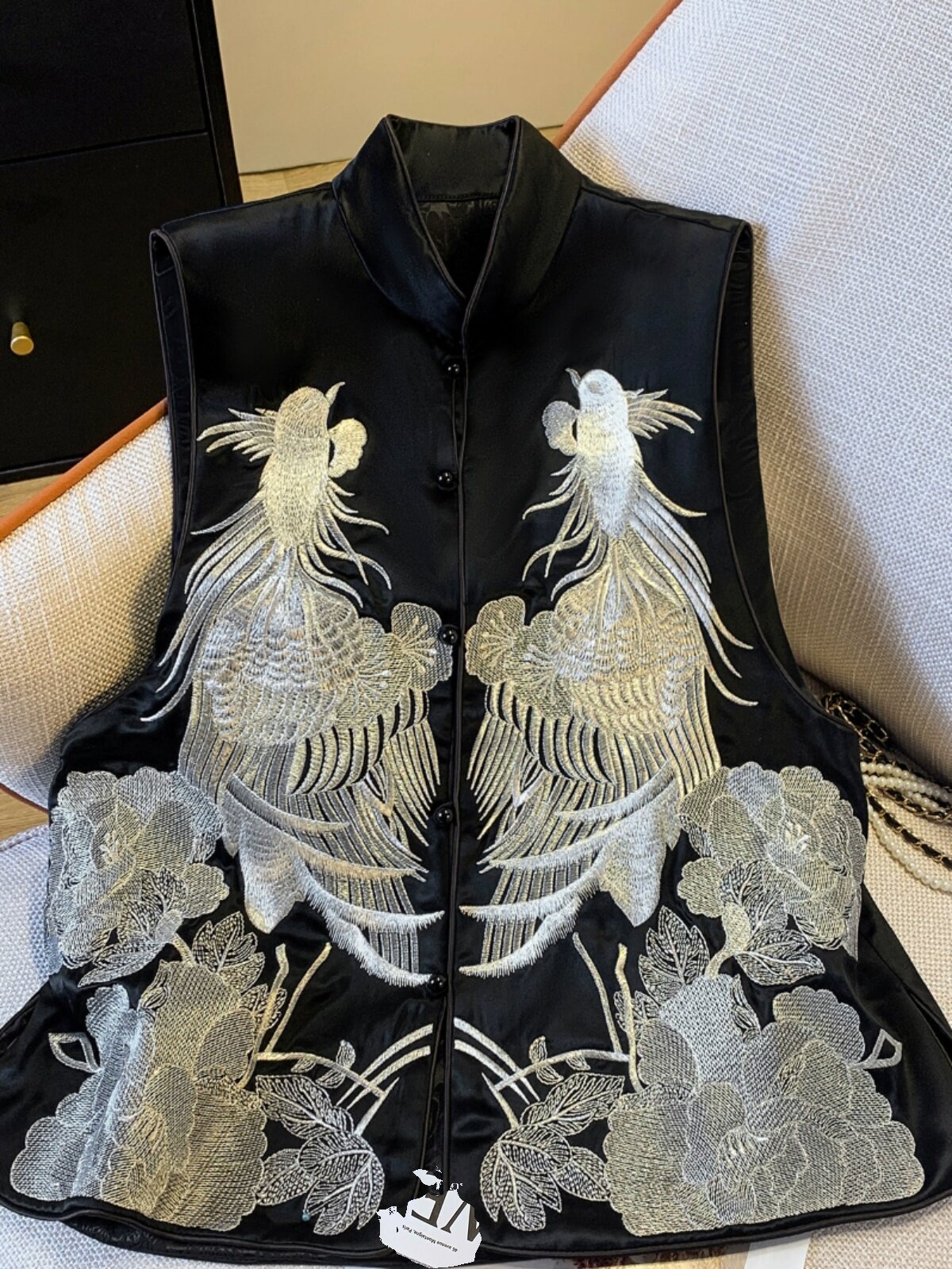 NEW CHINESE STYLE DISC BUCKLE ACETATE FORGING EMBROIDERED VEST VEST WOMENS SPRING AND SUMMER CLOTHES RETRO NATIONAL TIDE SLEEVELESS SHOULDERS