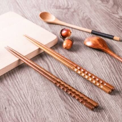 可机洗消毒手工雕刻龟甲印尼铁木筷 家用实木餐具筷子 情侣筷木筷