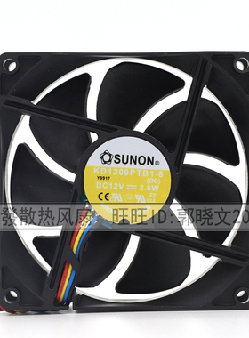 原装SUNON建准KD1209PTB1-6 12V 2.8W 9CM 9025 2线滚珠风扇