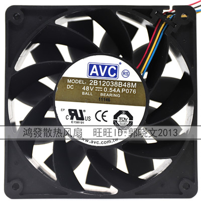AVC 2B12038B48H/U/M 12CM 12038 48V 4线PWM调速风扇2B12038B48S