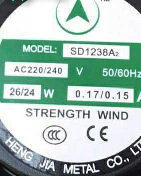 全新SD1225A2/1238A2 220V机箱16/13W 12025/12038 12CM散热风扇