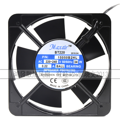 全新原装Maxair/BT 15050B2HL交流散热风扇 15050B2H 220V 滚珠