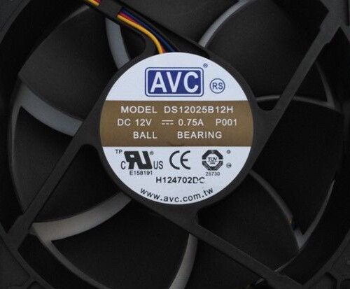 原装AVC 12025 12cm 双滚珠4pin温控风扇 DS12025B12H 12V 0.75a