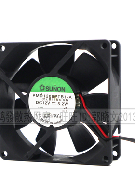 SUNON建准 PMD1208PTB1-A 8CM 8025 12V 5.2W 0.35A 双滚珠风扇