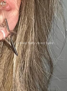 隐形耳夹无耳洞可戴镂空五角星星耳钉Y2K朋克摇滚重金属小众/E693