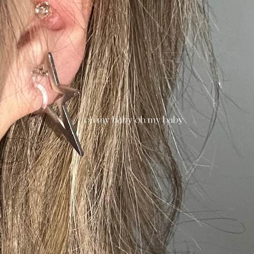 隐形耳夹五角星Y2K朋克金属小众