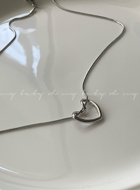 极简镂空爱心蛇骨链短项链锁骨链