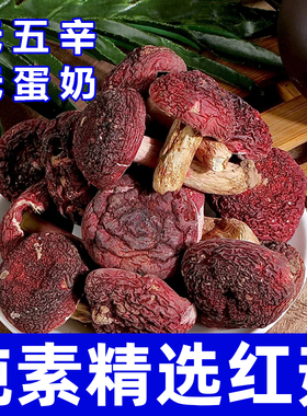 纯素食精选红菇无五辛无熏硫健康营养干货免切易泡发煲汤在菌屋