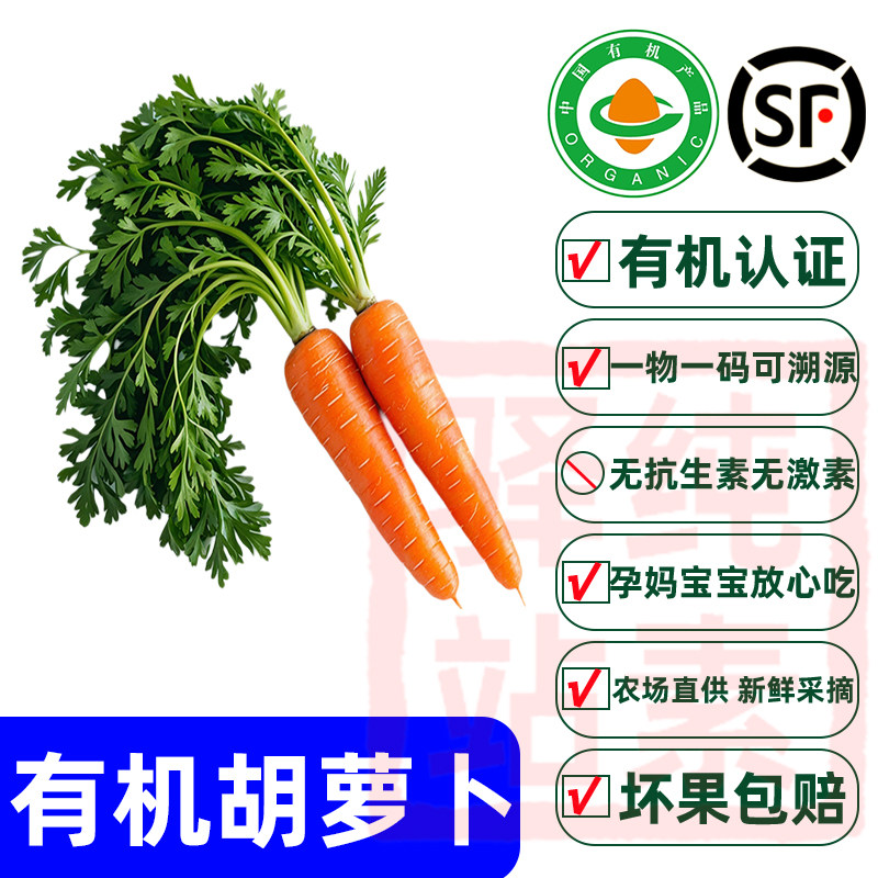 高原有机胡萝卜新鲜现挖甜炖汤非转基因老品种纯素食佛家零食佰家
