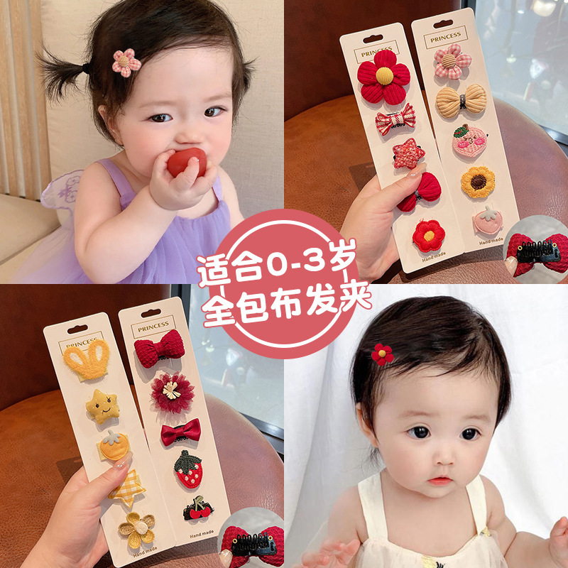 可爱幼儿胎毛小发夹女宝宝不伤发