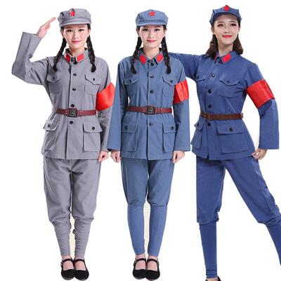 棉麻红军演出服八路军大人长征抗战老军装服装男女成人表演服衣服