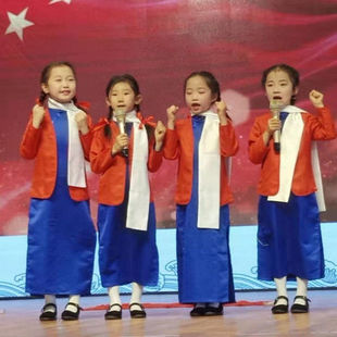 江姐儿童服装舞台话剧演出服装红梅赞绣红旗民国表演服饰旗袍女款