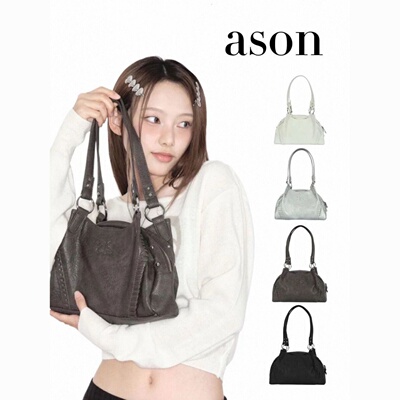 韩国韩版ason流浪包皮面mini机车包单肩腋下包大容量手提包女包