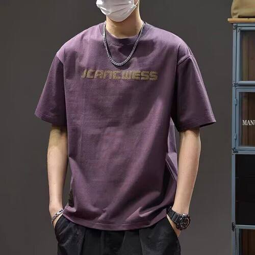 潮牌aeae夏季男式宽松短袖T恤潮流字母印花美式休闲百搭半袖上衣