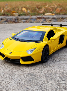 1/32兰博基尼LP740合金汽车模型仿真儿童跑车玩具车生日蛋糕摆件