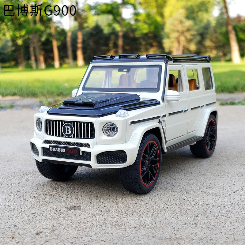 1/22奔驰巴博斯g900越野合金汽车模型仿真金属车回力声光玩具车模