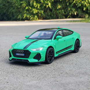 嘉业1:32奥迪rs7合金汽车模型开门回力声光玩具车仿真金属车摆件