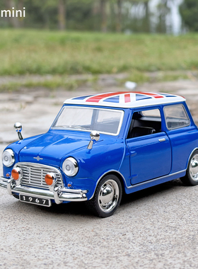 1:32宝马mini迷你cooper合金车模仿真复古老爷汽车模型声光玩具车