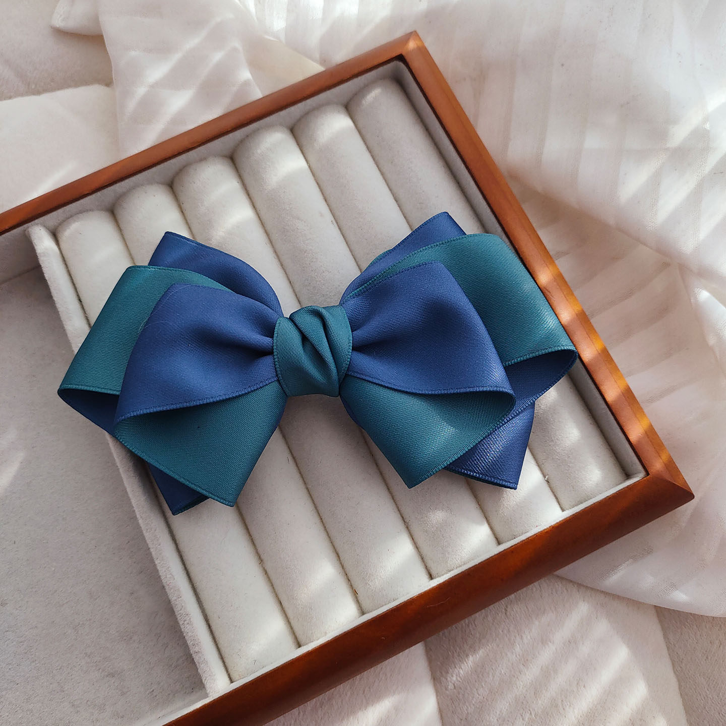 兰英手作拼色撞色蝴蝶结发夹女童发卡发饰小女孩头饰顶夹公主头饰