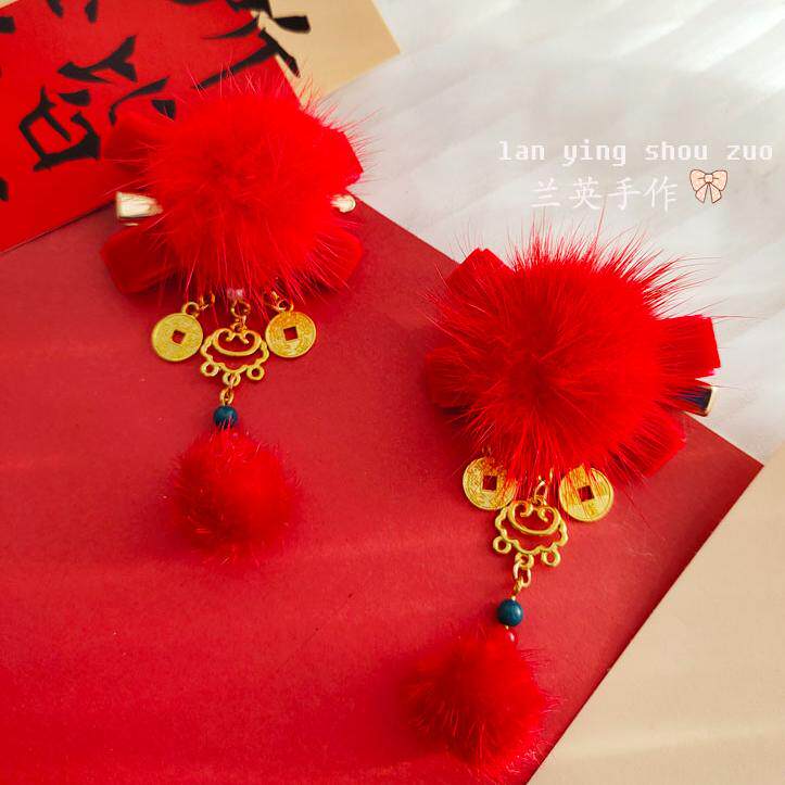 纯手工手作儿童发夹汉服配饰